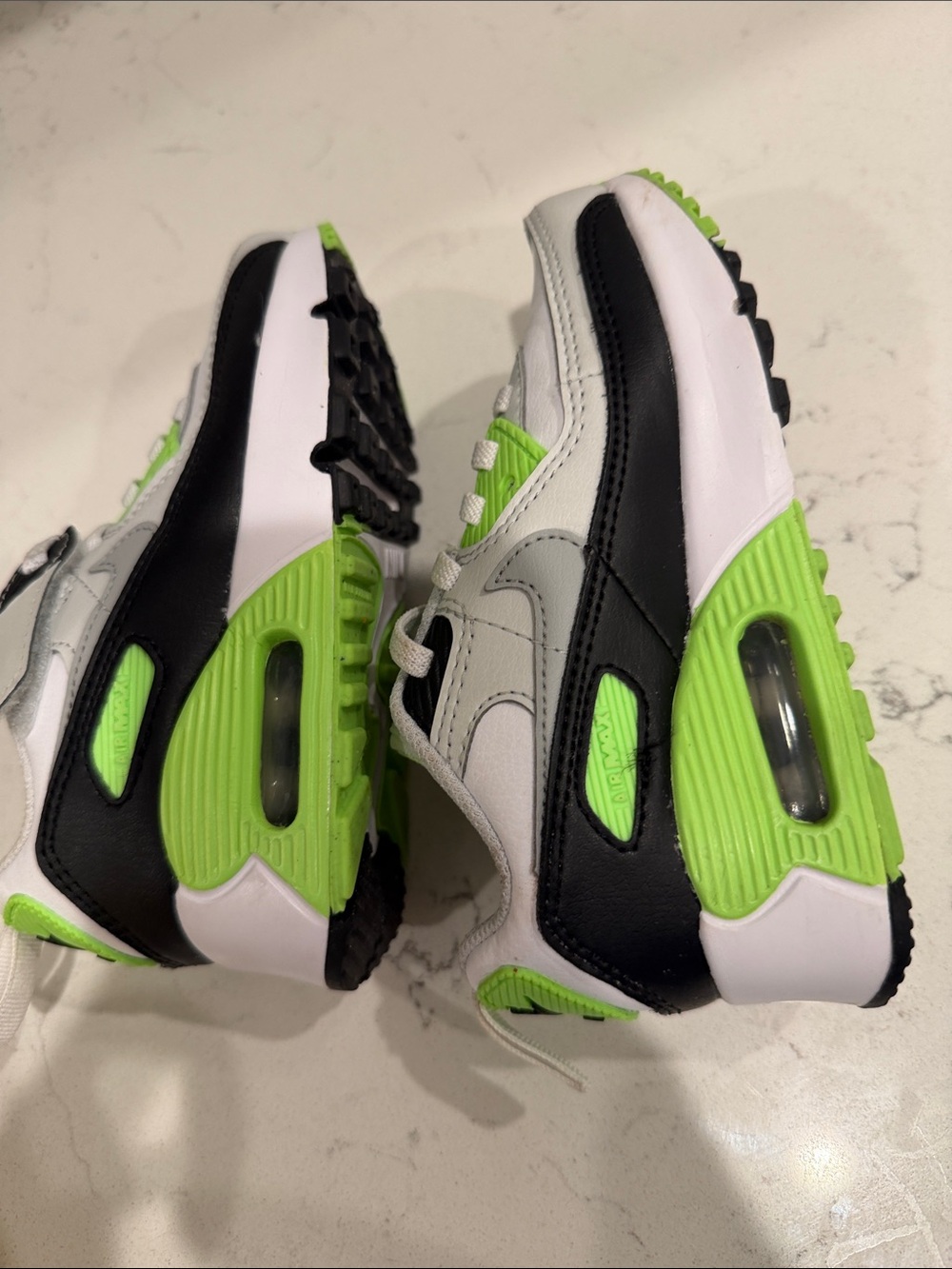 Nike Kids White, Black & Lime Green Air Max Style Sneakers - Picture 5 of 7